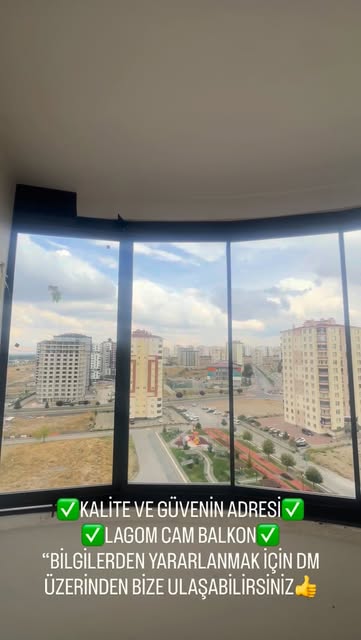 Tamamlanmış cam balkon · İçeriden görünüm